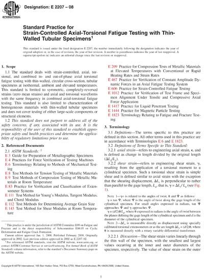 differences between fatigue and torsion test|astm e2207.